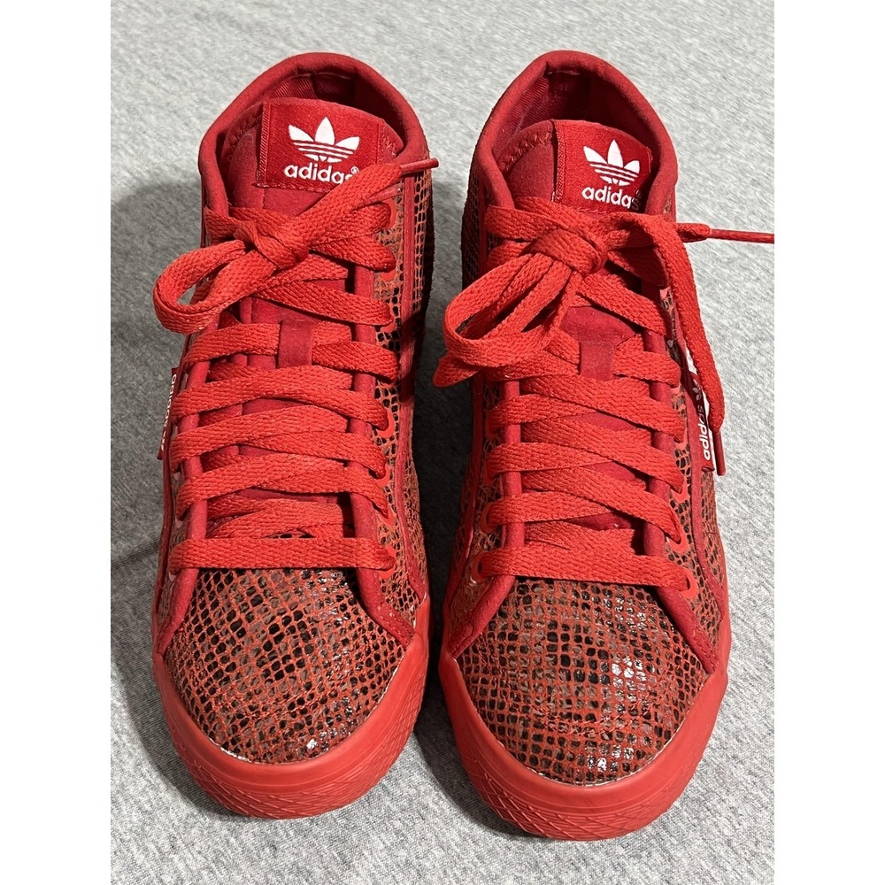 Adidas Shoes Womens Size 7 Red Snake Print High Top Sneakers Honey Mid Wedge - Picture 5 of 13